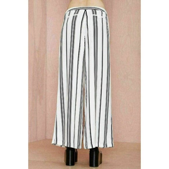 Cameo Womens White Striped Real Talk Wide-Leg Pant - Picture 4 of 12